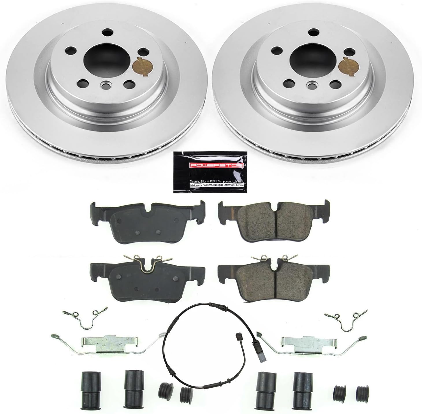 PowerStop Rear Brake Kit for BMW 228i Gran Coupe 2021-24 |228i xDrive Gran Coupe 2020-24 |X1 2016-22 |X2 2018-23 - Fully-Coated Disc Rotors with Z23 Carbon-Fiber Ceramic Brake Pads Upgrade, CRK7899