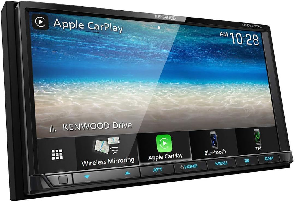 Kenwood DMX9707S 6.95' Resistive Touchscreen Digital multimedia receiver with Bluetooth (does not play CDs) | With Apple CarPlay and Android Auto (Renewed)