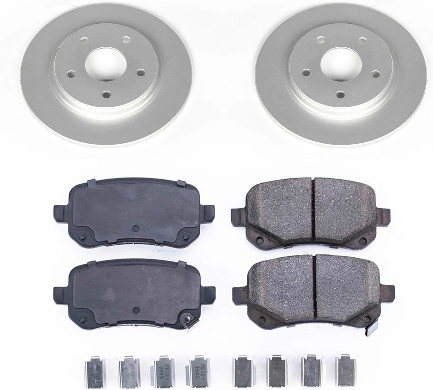 PowerStop Rear Brake Kit for Chrysler Town & Country 2008-12 |Dodge Grand Caravan 2008-12 |Journey 2009-12 - Fully-Coated Disc Rotors with Z17 Ceramic Brake Pads Replacement, CRK4569