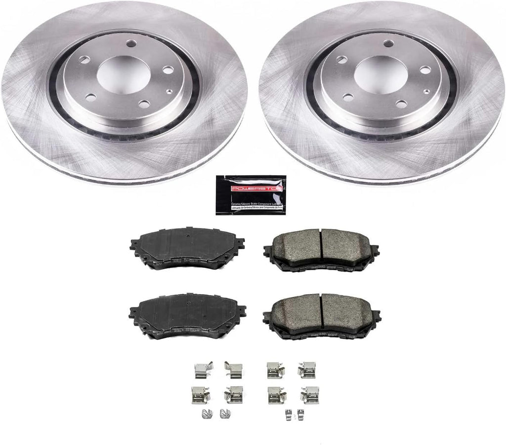 PowerStop Front Brake Kit for Mazda 6 2019-20 - Z17 Ceramic Brake Pads & Disc Rotors Replacement, KOE8617