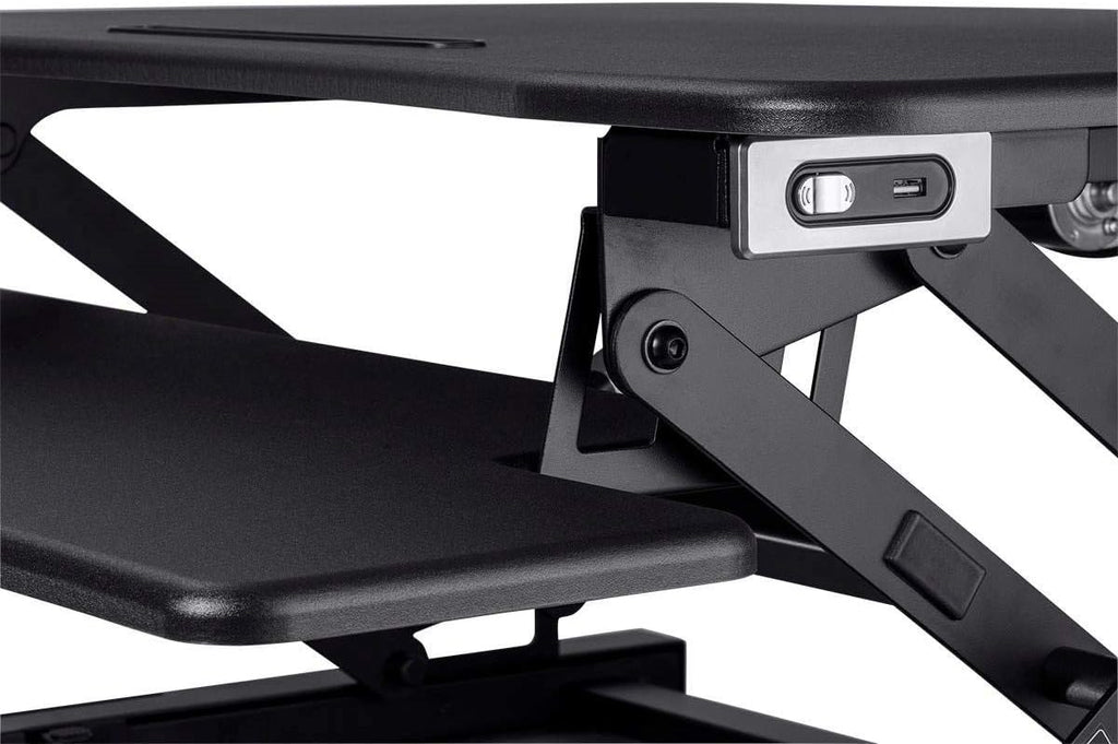 Monoprice Electric Sit-Stand Riser Desk Converter - Height Adjustable 5.9'-18.9', Black - Workstream Collection