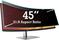 45 Inch Privacy Screen Filter for 21:9 Curved Ultrawide Monitor | Privacy Shield | Anti Glare | Anti-Blue Light | Eye Protection | Anti Spy | Computer Security Private Filter Protector