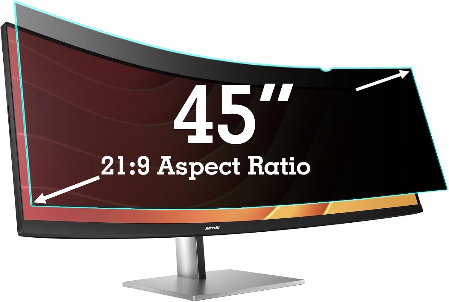 45 Inch Privacy Screen Filter for 21:9 Curved Ultrawide Monitor | Privacy Shield | Anti Glare | Anti-Blue Light | Eye Protection | Anti Spy | Computer Security Private Filter Protector
