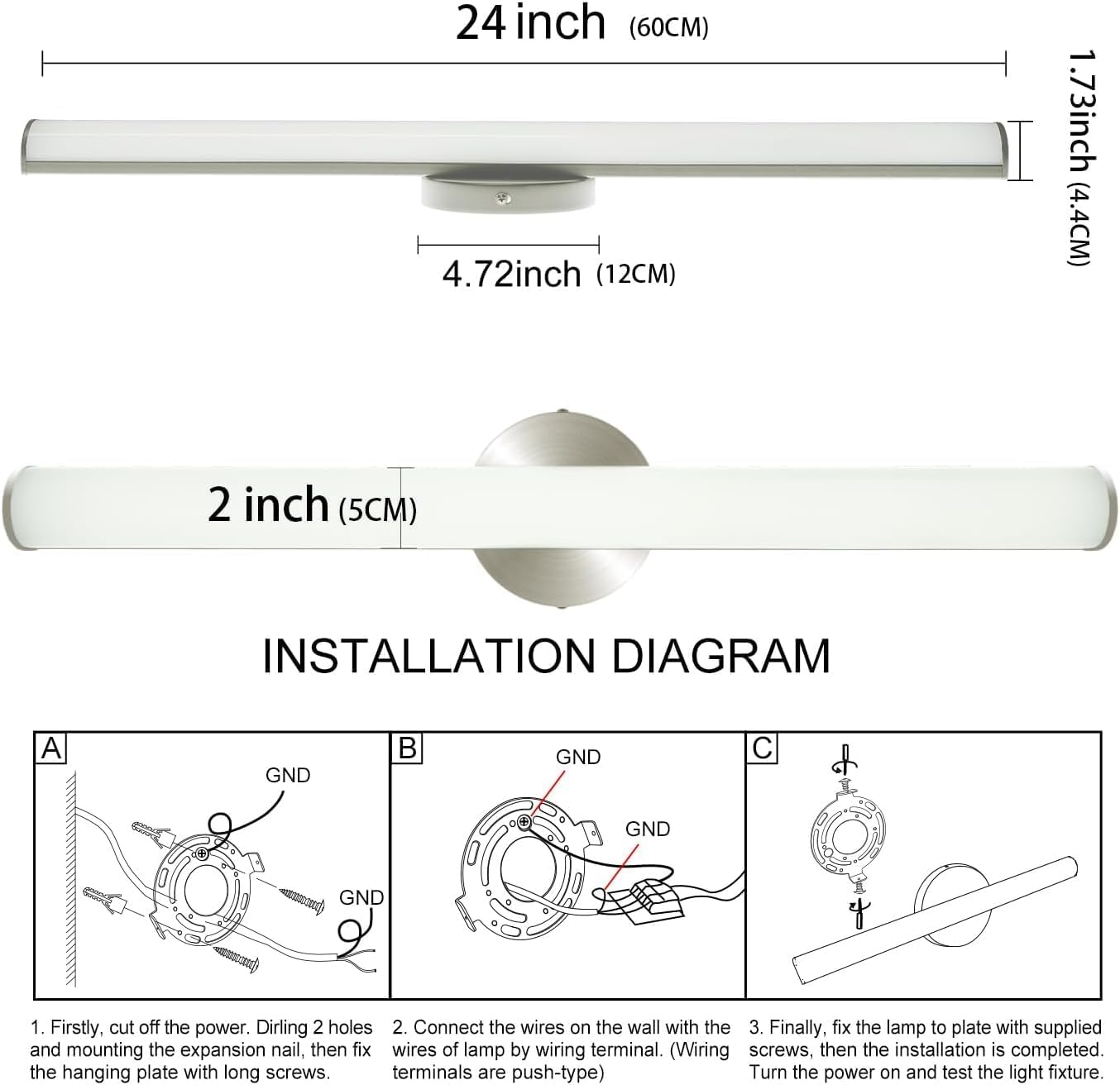OOWOLF LED Bathroom Vanity Light 4Pack, 16W 24inch Bathroom Lights Fixture, Dimmable 1600LM Led Vanity Lights Bar, 4000K Natural White Bath Wall Lighting Fixture, Vanity Light Fixtures Over Mirror
