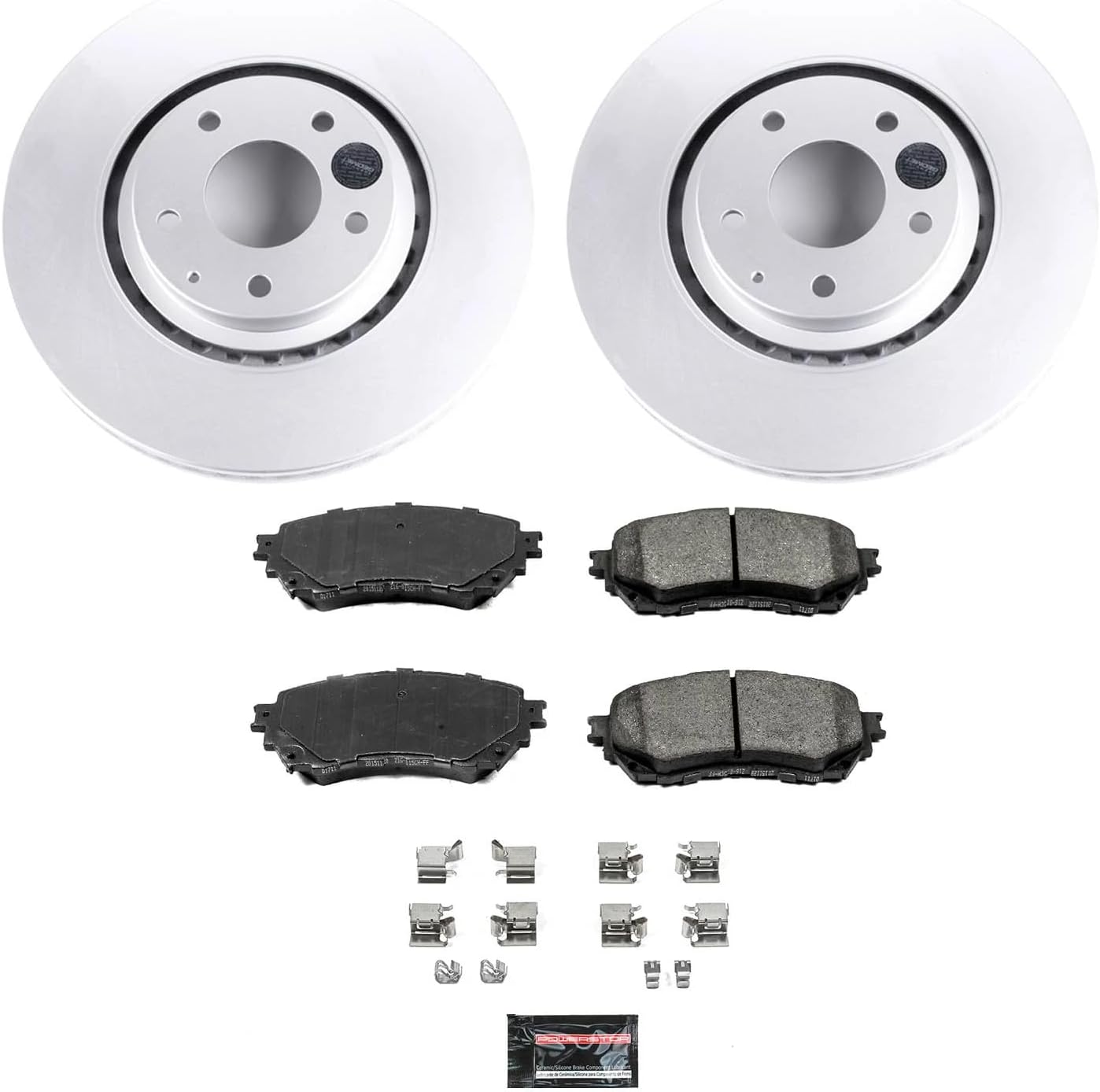 PowerStop Front Brake Kit for Mazda 6 2019-20 - Fully-Coated Disc Rotors with Z17 Ceramic Brake Pads Replacement, CRK8617
