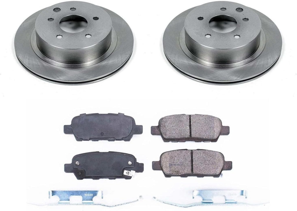 PowerStop Rear Brake Kit for Nissan Juke 2014-17 |Rogue 2008-13 |Rogue Select 2014-15 - Z17 Ceramic Brake Pads & Disc Rotors Replacement, KOE7881
