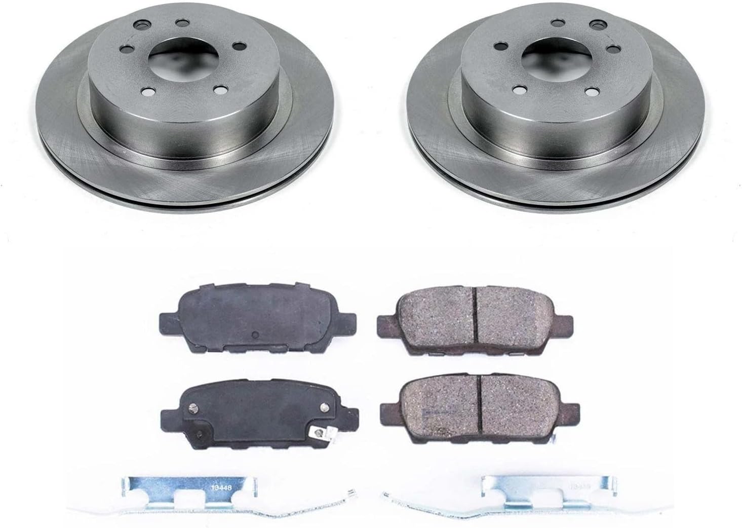 PowerStop Rear Brake Kit for Nissan Juke 2014-17 |Rogue 2008-13 |Rogue Select 2014-15 - Z17 Ceramic Brake Pads & Disc Rotors Replacement, KOE7881