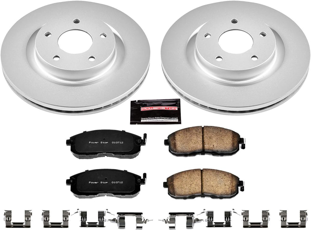 PowerStop Front Brake Kit for Nissan Altima 2007-13 - Fully-Coated Disc Rotors with Z17 Ceramic Brake Pads Replacement, CRK241
