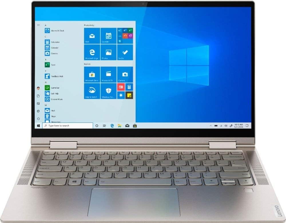 Lenovo Yoga C740 2-in-1 14' Full HD 1080p Touchscreen Laptop PC, Intel Core i5-10210U Quad Core Processor, 8GB DDR4 RAM, 256GB SSD, Backlit Keyboard, Webcam, WiFi, Bluetooth, Windows 10, Mica