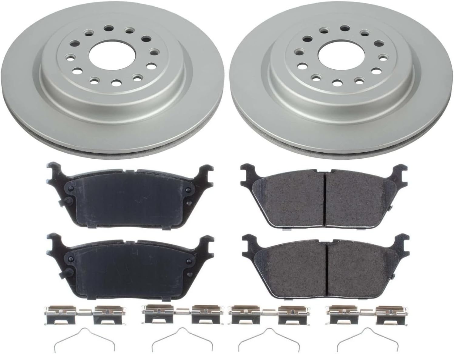 PowerStop Rear Brake Kit for Ram 1500 2019-25 - Fully-Coated Disc Rotors with Z17 Ceramic Brake Pads Replacement, CRK8184