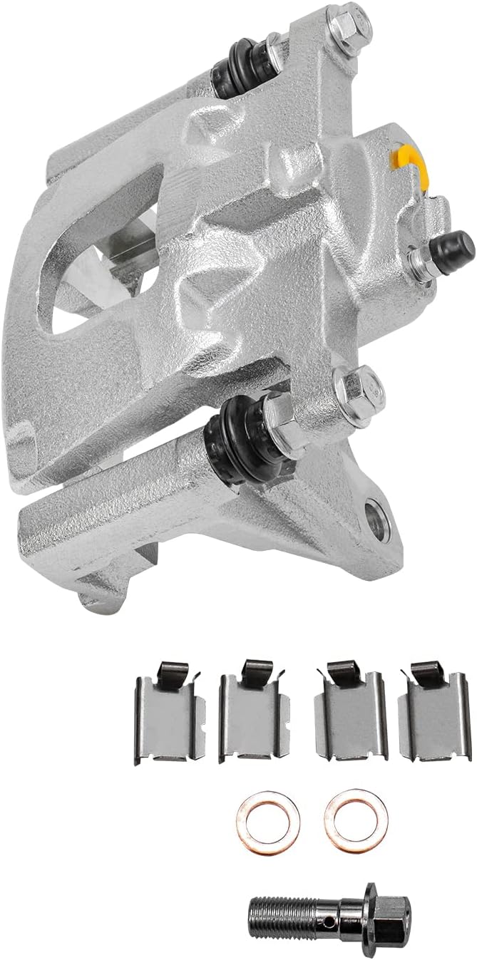 Detroit Axle - Rear Brake Kit for 2007-2017 Jeep Wrangler, 2018 Wrangler JK, Disc Brakes Rotors Driver Side Brake Caliper 2008 2009 2010 2011 2012 2013 2014 2015 2016 Replacement [12.44' inch Rotor]