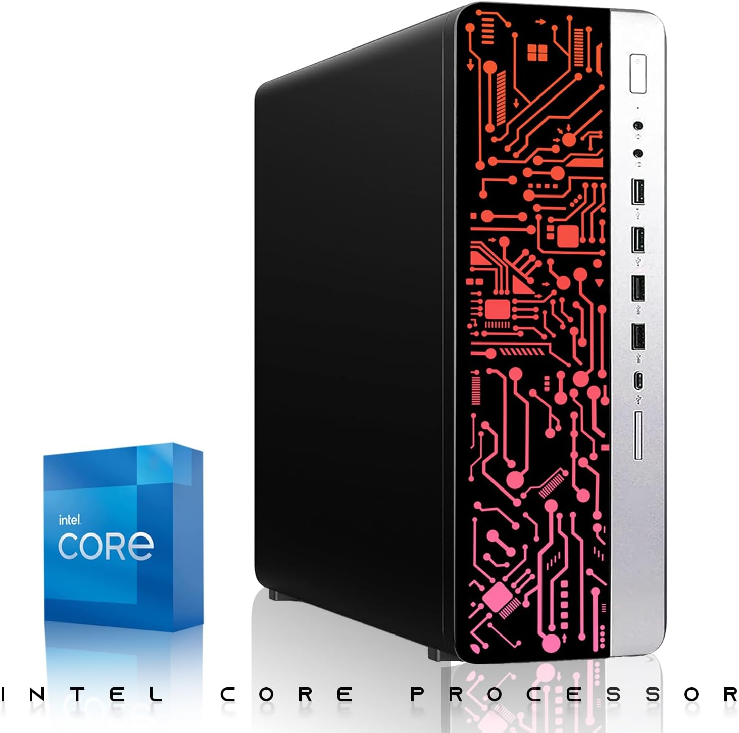 HP G3 Desktop RGB Computer PC Intel i7-6th Gen, 16GB RAM, 512GB SSD, 24 Inch Monitor, RGB Speaker, RGB Keyboard with AI- Copilot Key, Mouse, 2X ARGB Fan, WiFi, Windows 11 (Renewed)
