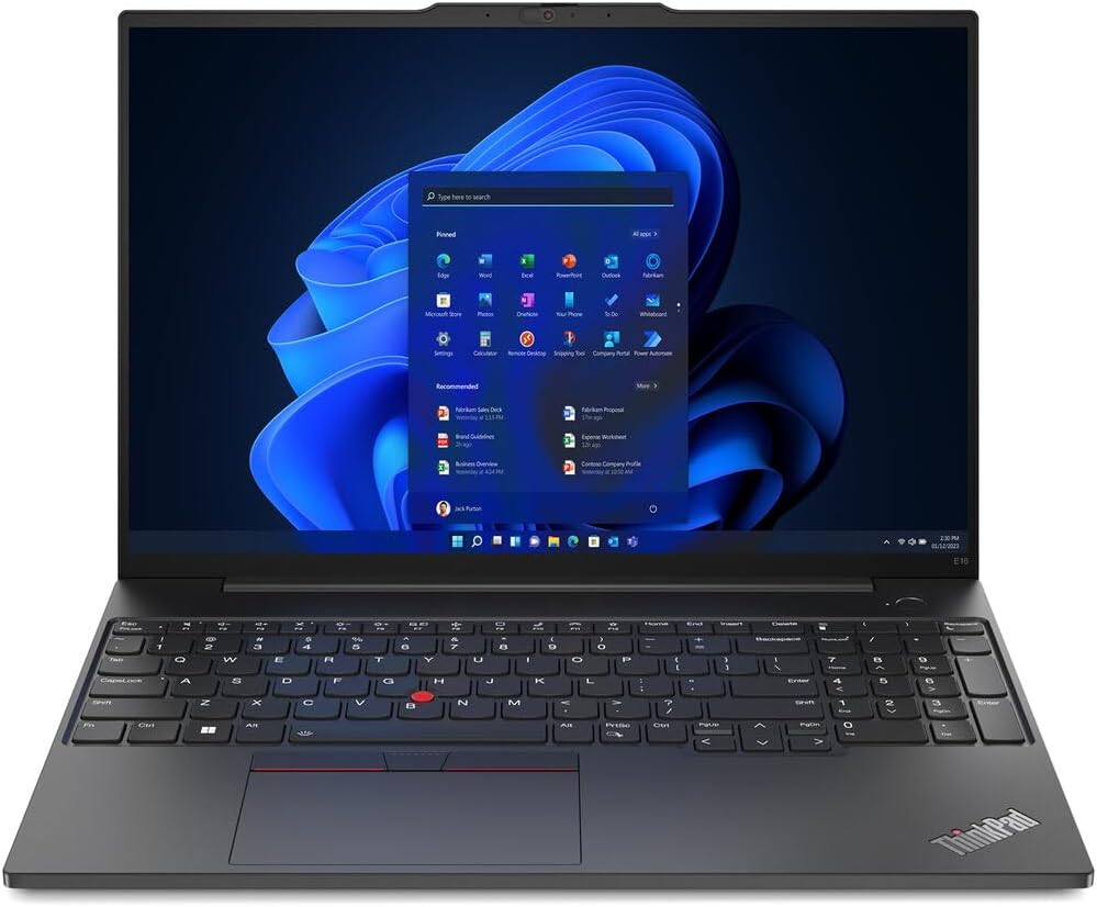 Lenovo ThinkPad E16 Gen 1 Laptop 2023 16' FHD+ 1920 x 1200 Display Intel Core i7-1355U, 10-core, Intel Iris Xe Graphics, 16GB DDR4, 1TB SSD, Backlit Keyboard, Thunderbolt 4, FP, Windows 11 Pro