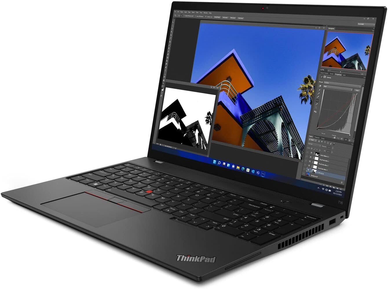 Lenovo ThinkPad T16 Gen 1 Intel Core i7-1260P, 12C, 16'' WUXGA (1920x1200) Touch, 16GB RAM, 512GB SSD, Backlit KYB Fingerprint Reader, Windows Pro, Black
