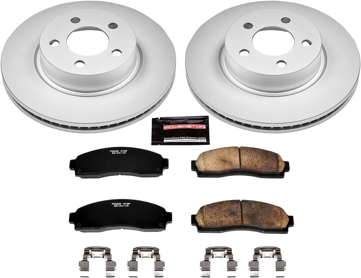 PowerStop Front Brake Kit for Ford Explorer Sport 2001-03 |Explorer Sport Trac 2001-05 |Ranger 2003-11 |Mazda B3000 2005 - Fully-Coated Disc Rotors with Z17 Ceramic Brake Pads Replacement, CRK1923