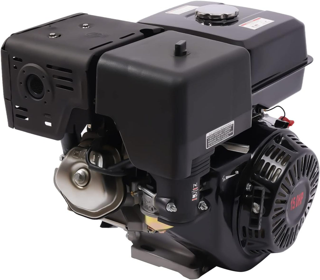 LOYALHEARTDY Gas Engine 4-Stroke 15HP 420CC Multi-Use Gas Motor Hand Pull Start Air Cooling Single-Cylinder OHV Gas Motor Gas Powered Lawn Mower Engine - Black, W57G734R6843R