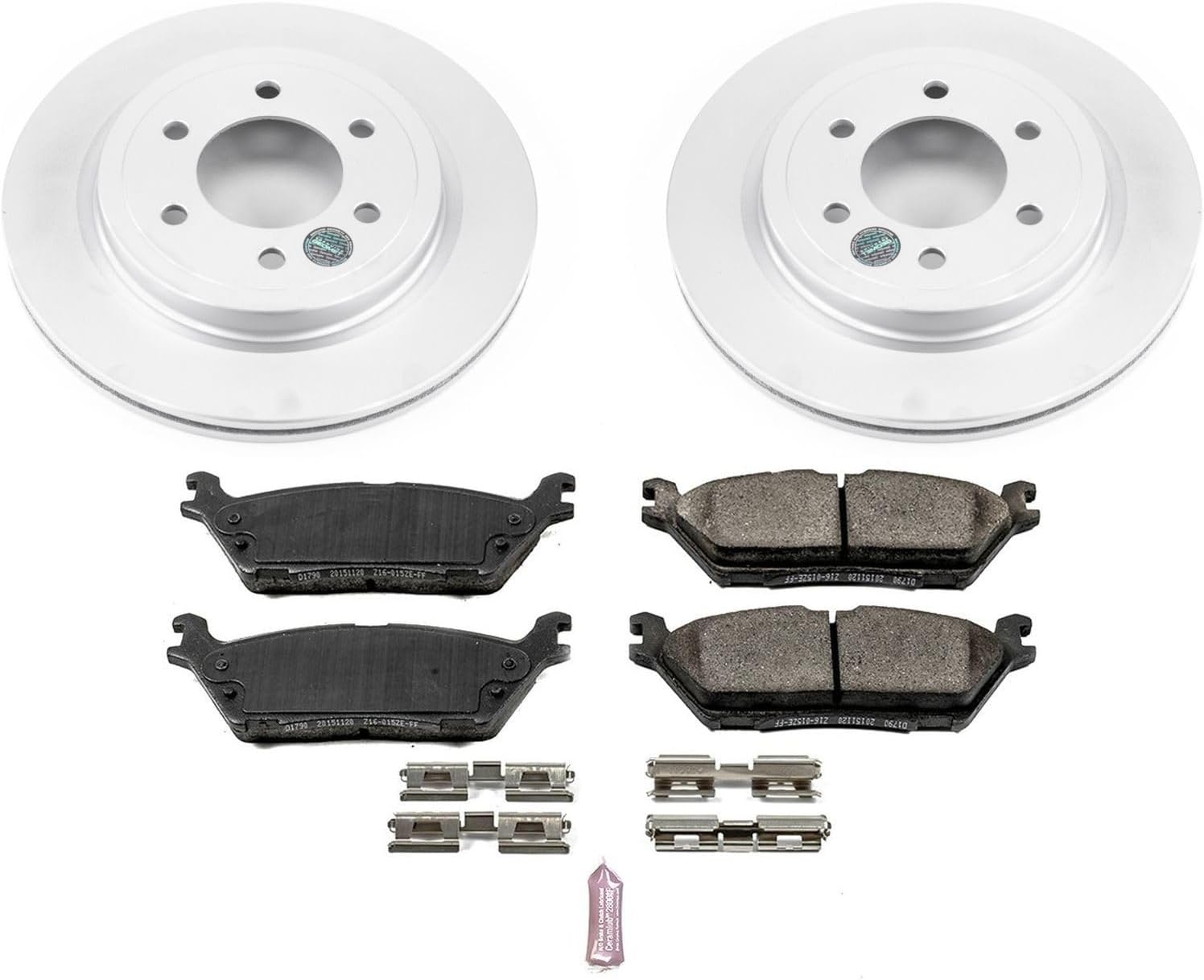 PowerStop Rear Brake Kit for Ford Expedition 2018-21 |F-150 2018-20 |Lincoln Navigator 2018-21 - Fully-Coated Disc Rotors with Z17 Ceramic Brake Pads Replacement, CRK8030