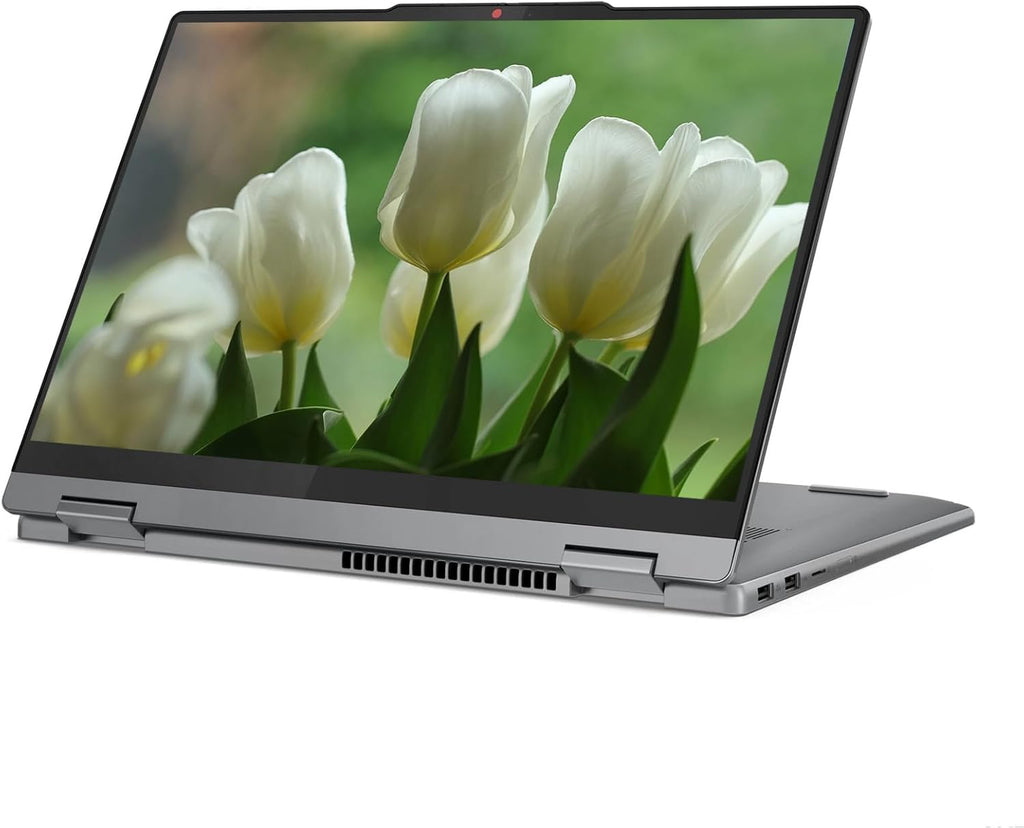 Lenovo Ideapad 5 14' 2-in-1 WUXGA Touchscreen Laptop, 8-core AMD Ryzen 7 8845HS, 16GB LPDDR5 RAM, 1TB SSD, Fingerprint, Backlit Keyboard, Stylus Pen, Win 11 Home, Luna Grey, EAT Laptop Foldable Stand