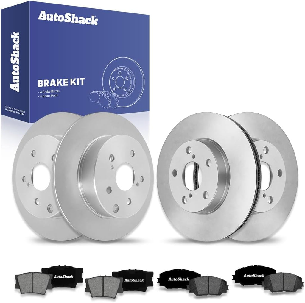 AutoShack Front & Rear Brake Rotors & Premium Pads for Toyota & Lexus, RAV4 2006-2008 HS250h 2010-2012, FWD 4WD L4 2.4L