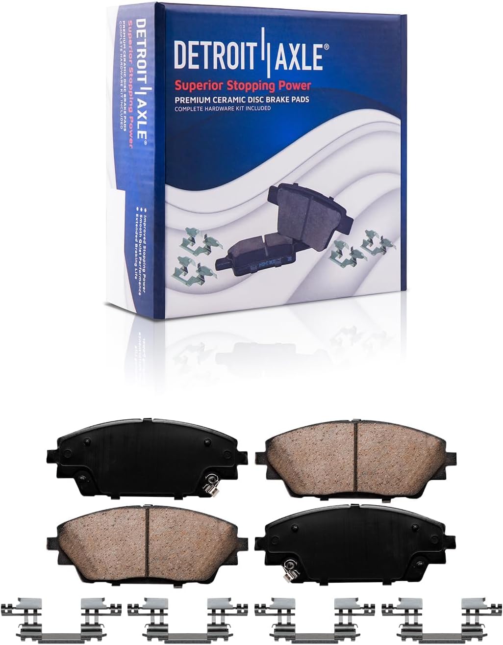 Detroit Axle - Front Brake Kit for 2014-2018 Mazda 3 Sport, 2016-2022 CX-3, Disc Brake Rotors Ceramic Brake Pads 2017 Replacement: 11.61' inch Rotor