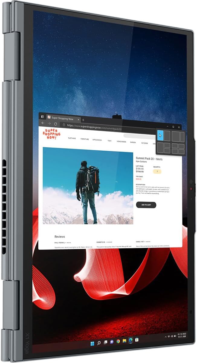 Lenovo ThinkPad X1 Yoga Gen 8 21HQ000CUS LTE 14' Touchscreen Convertible 2 in 1 Notebook - WUXGA - 1920 x 1200 - Intel Core i7 13th Gen i7-1365U Deca-core (10 Core) - Intel Evo Platform - 16 GB Total