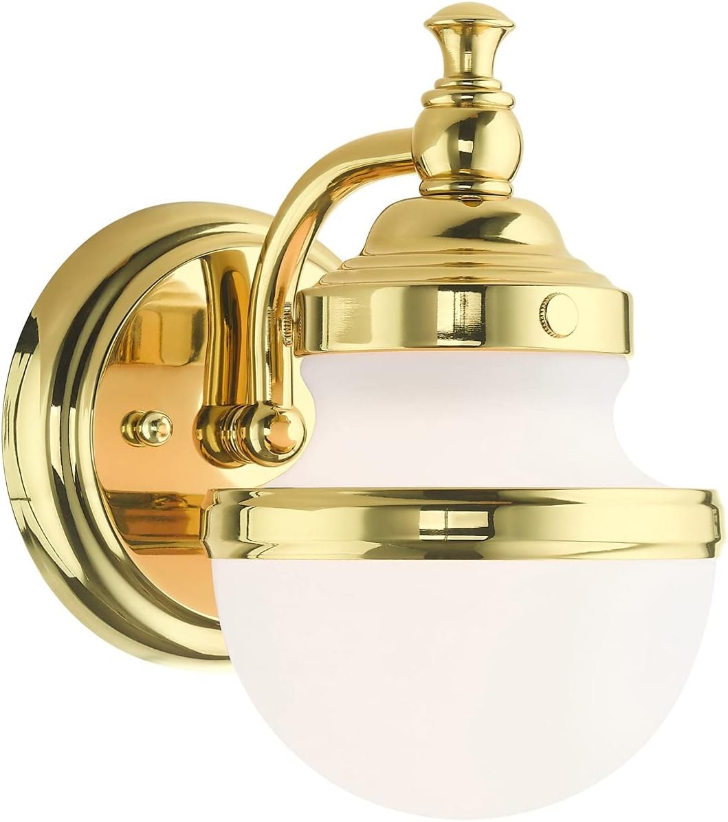 Livex Lighting1 Light Polished Brass Wall Sconce
