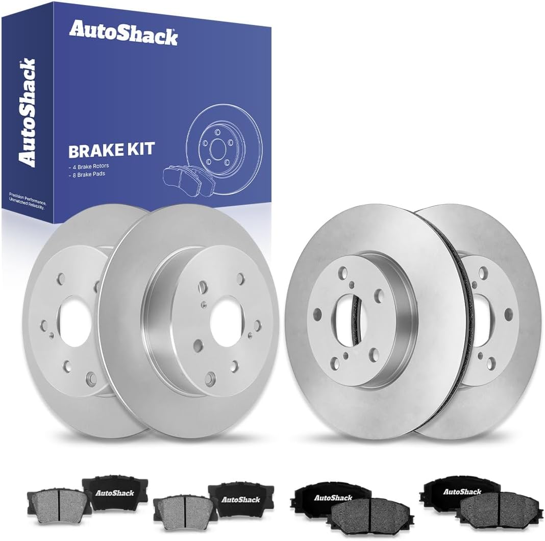 AutoShack Front & Rear Brake Rotors & Ceramic Pads for Toyota & Lexus, RAV4 2006-2008 HS250h 2010-2012, FWD 4WD L4 2.4L