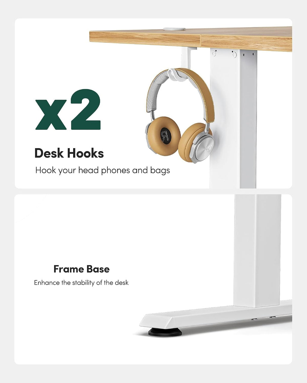 FEZIBO Electric Standing Desk Height Adjustable, 48 x 24 Inches Sit Stand up Desk, Home Office Computer Desk Rising Memory Presets (Light Rustic)