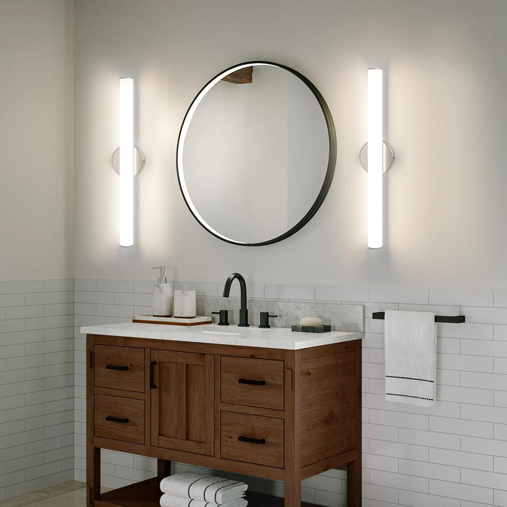 OOWOLF LED Bathroom Vanity Light 4Pack, 16W 24inch Bathroom Lights Fixture, Dimmable 1600LM Led Vanity Lights Bar, 4000K Natural White Bath Wall Lighting Fixture, Vanity Light Fixtures Over Mirror