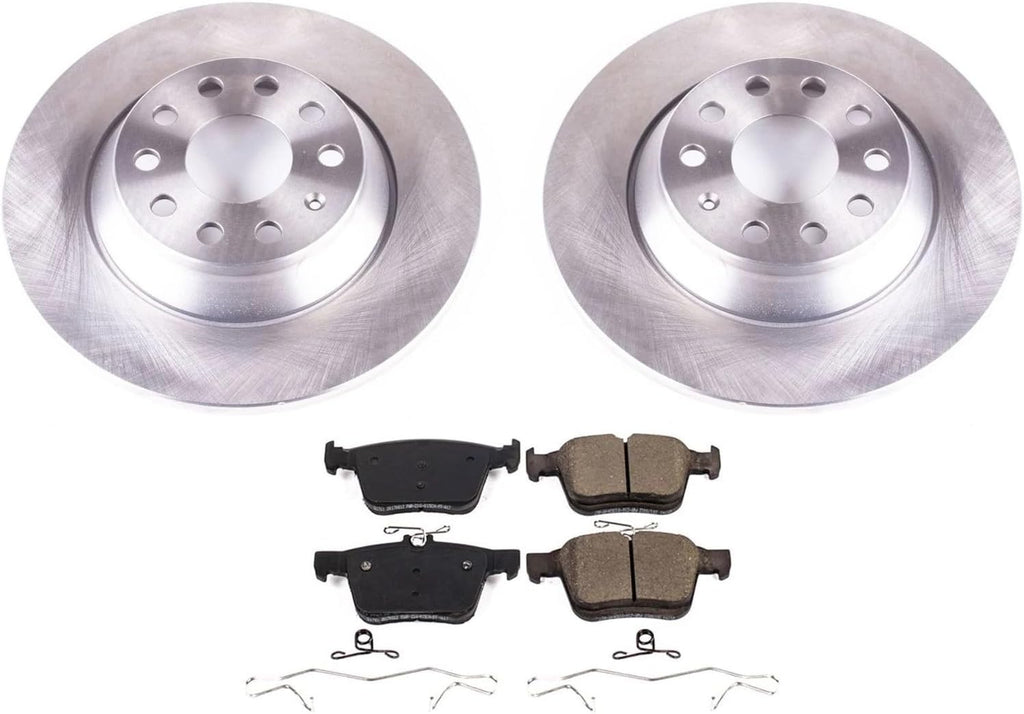 PowerStop Rear Brake Kit for Audi Q3 2022-25 |TT Quattro 2016-23 |Volkswagen Jetta 2019-20 |Tiguan 2018-24 - Z17 Ceramic Brake Pads & Disc Rotors Replacement, KOE7176