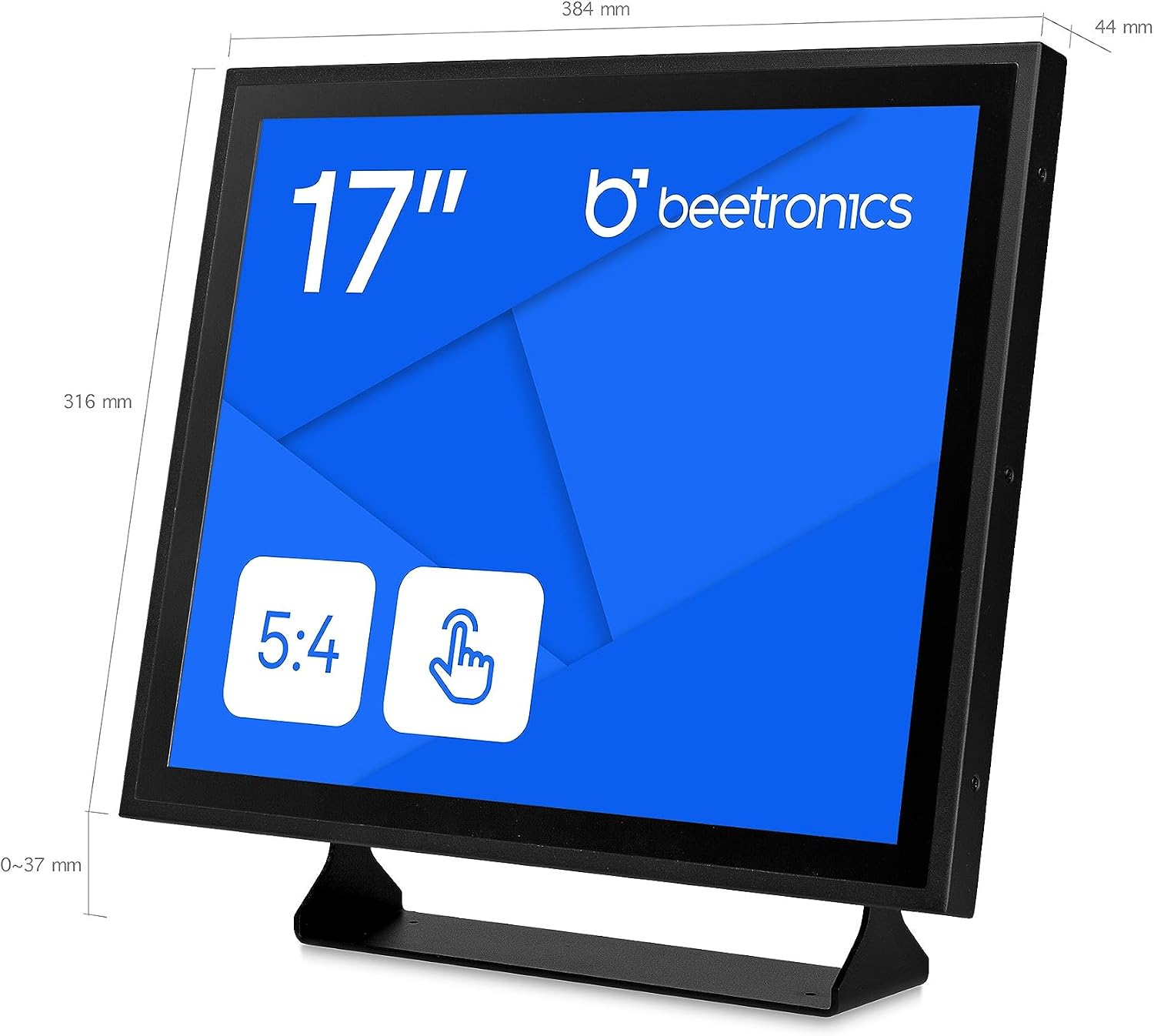 Beetronics 17 Inch Touchscreen Monitor | Full HD 1080p | 17TSV7M – Industrial-Grade, Professional 10-Point Multi Touch Display for PC, Mac, Linux – HDMI, DisplayPort, USB-C, VGA Inputs