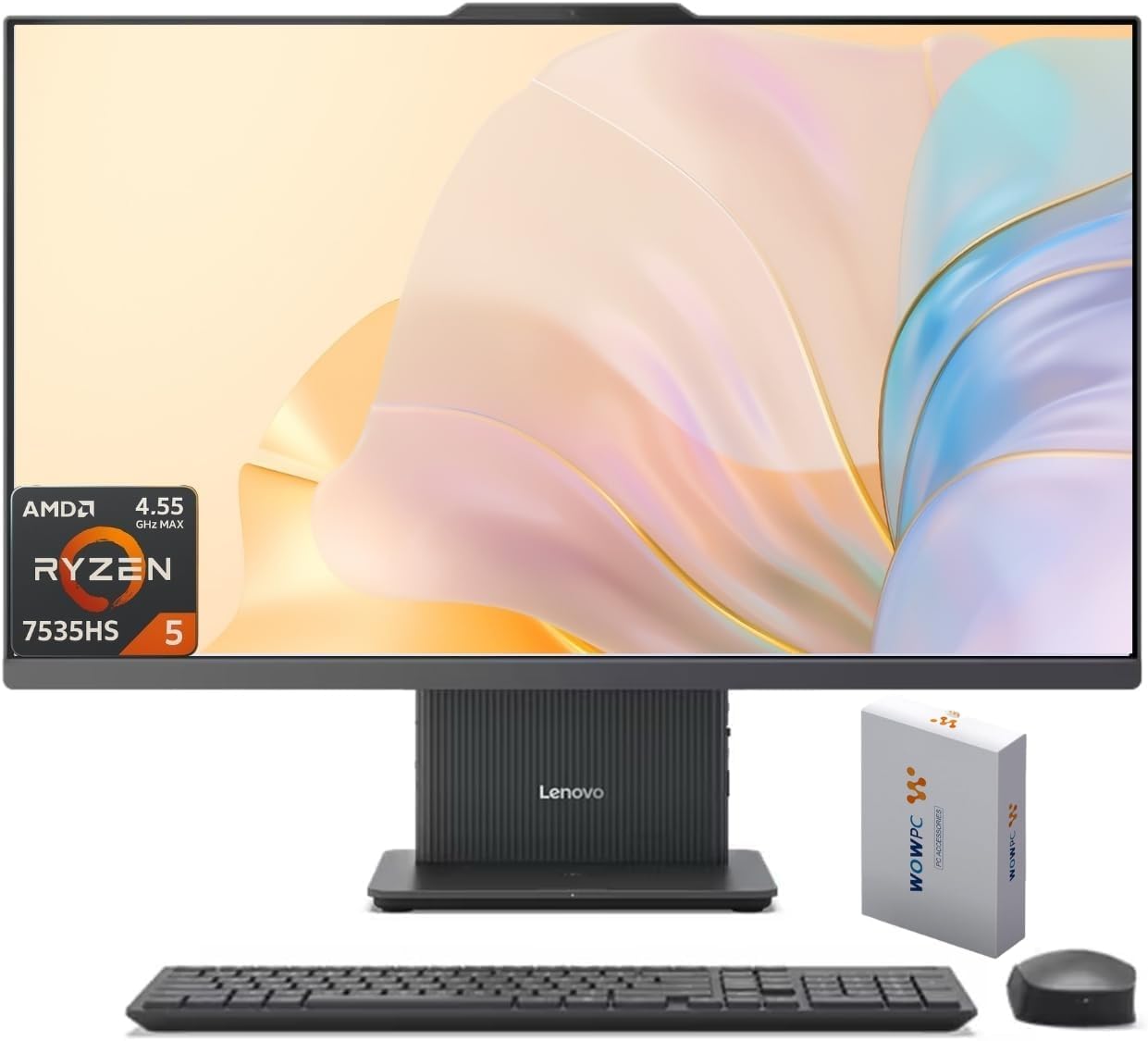 Lenovo IdeaCentre Business All-in-one Computer, 23.8' FHD IPS Display, AMD Ryzen 5 7535HS (Up to 4.55GHz), 16GB DDR5 RAM, 1TB PCIe SSD, Wi-Fi 6, USB-C, HDMI in&Out, Bundle 500GB External Drive