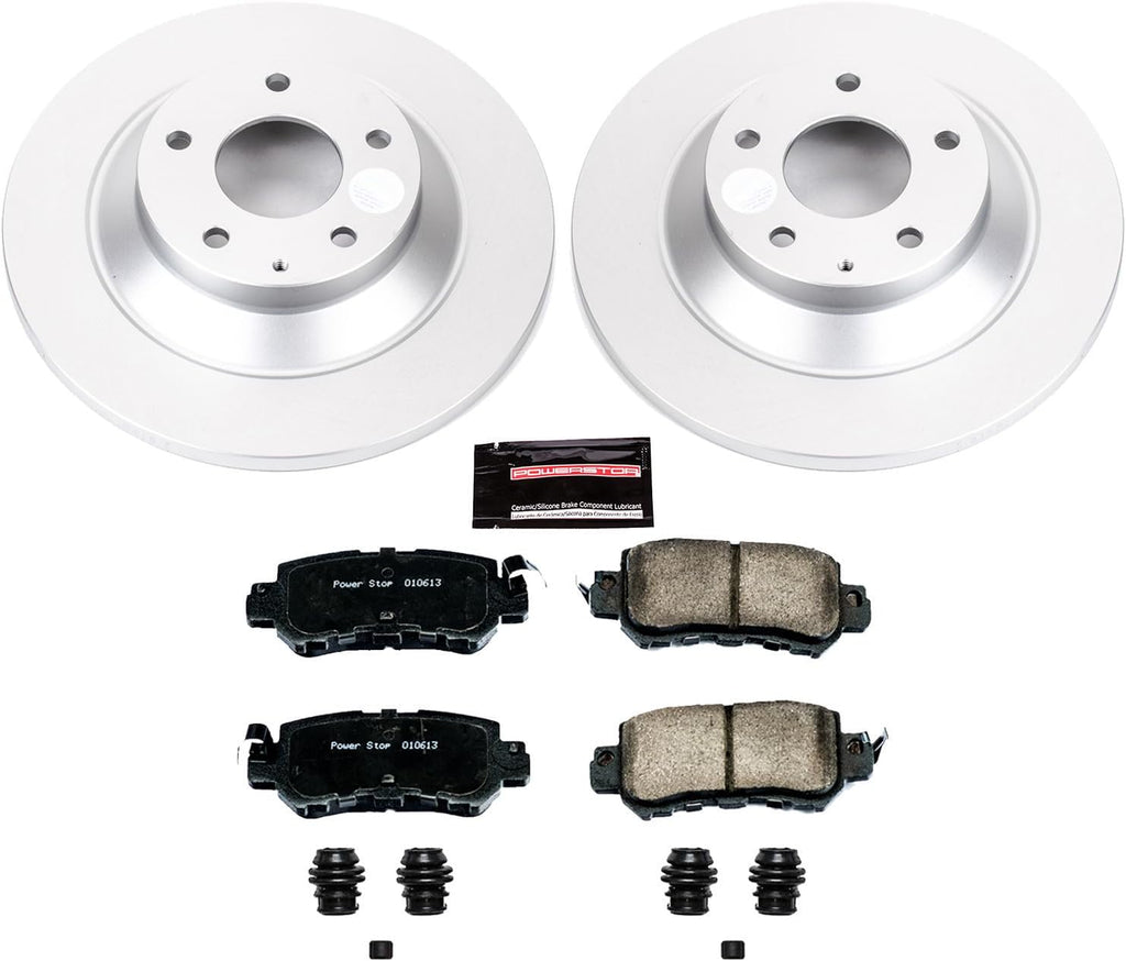 PowerStop Rear Brake Kit for Mazda CX-5 2013-15 - Fully-Coated Disc Rotors with Z17 Ceramic Brake Pads Replacement, CRK6964