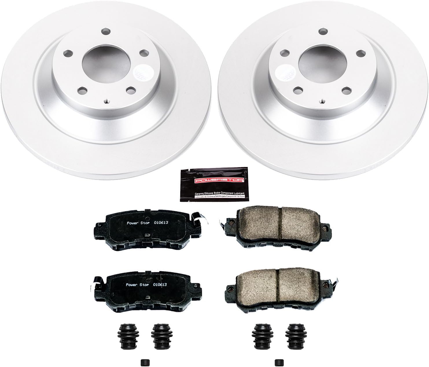 PowerStop Rear Brake Kit for Mazda CX-5 2013-15 - Fully-Coated Disc Rotors with Z17 Ceramic Brake Pads Replacement, CRK6964