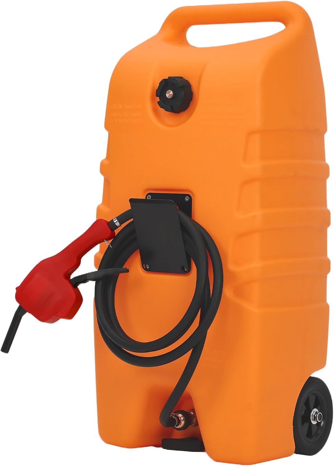 14 Gallon Fuel Tank, Portable Diesel Transfer Gas Can, Manual Transfer Nozzle, Fuel Container, Heavy-Duty Fuel Caddy for Car, ATV, Weeder, Boat, Orange