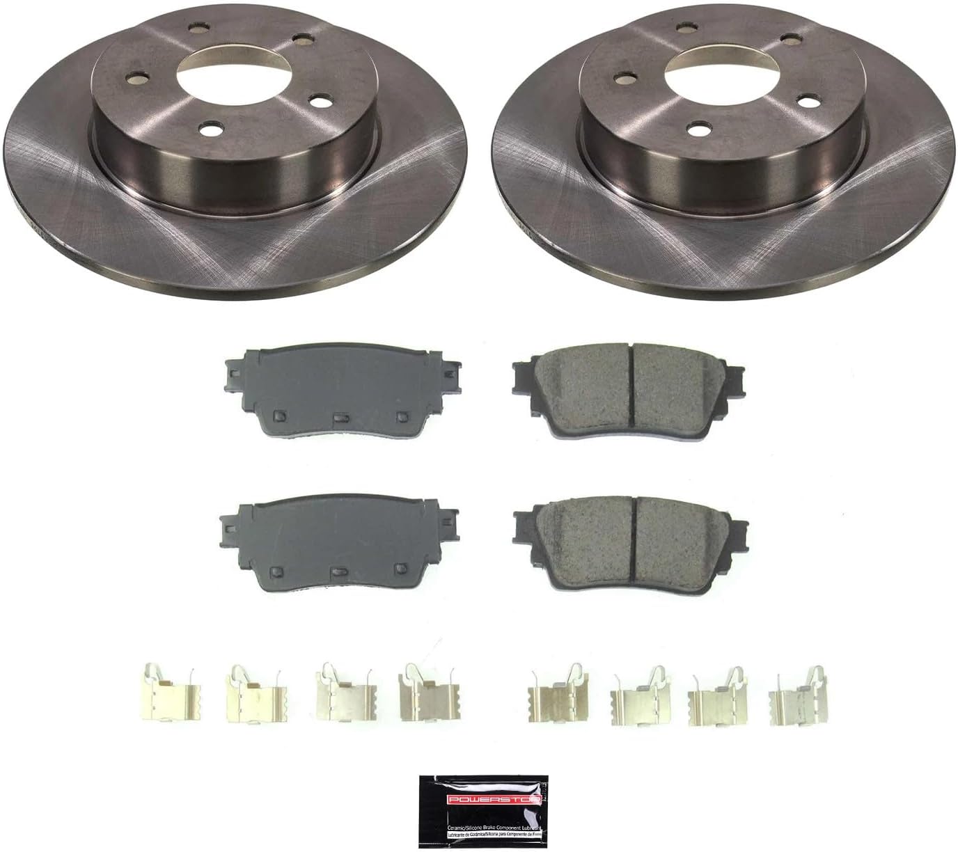 PowerStop Rear Brake Kit for Nissan Altima 2019-23 | Nissan Kicks 2021 - Z17 Ceramic Brake Pads & Disc Rotors Replacement, KOE8675