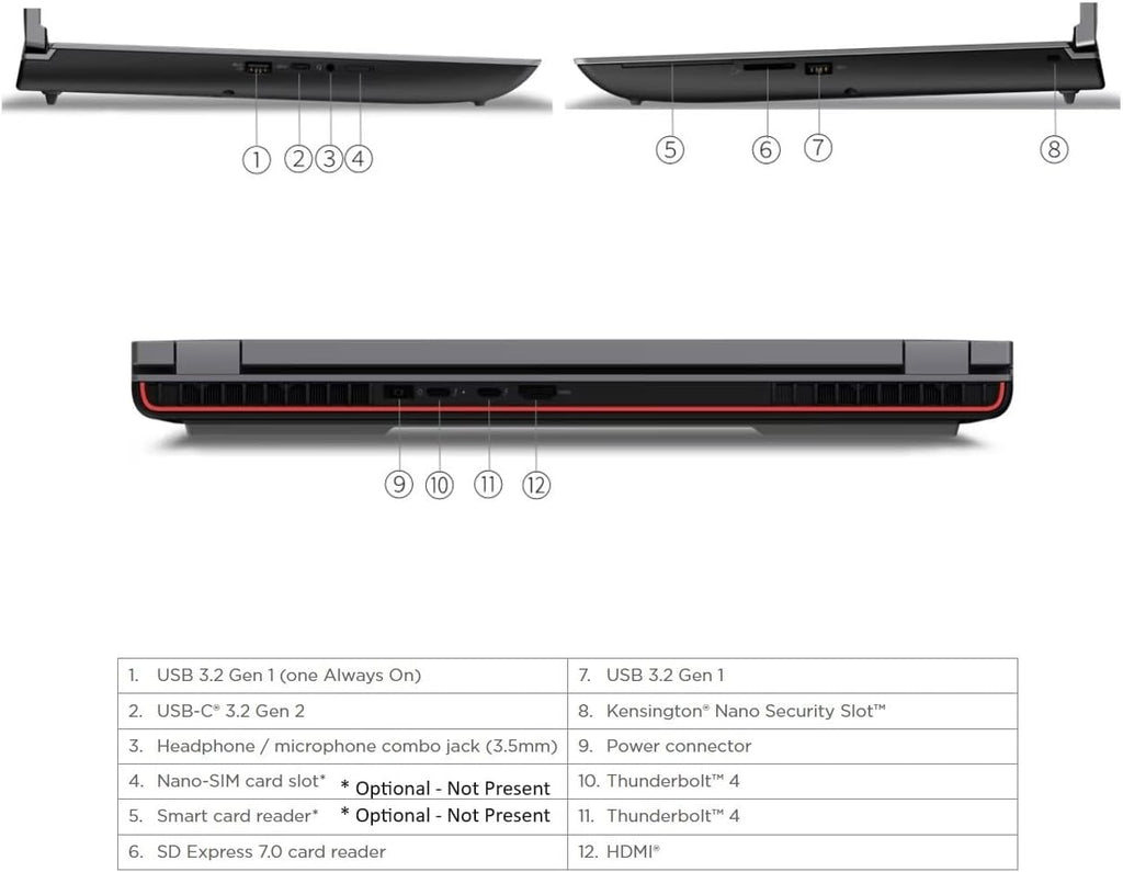 Lenovo Gen 2 ThinkPad P16 Laptop with Intel Core i7-13700HX Processor, 16' WUXGA Non-Touch Display, 32GB DDR5 RAM, 1TB Gen4 Performance SSD, NVIDIA RTX A1000 GPU 6GB GDDR6, and Win 11 Pro
