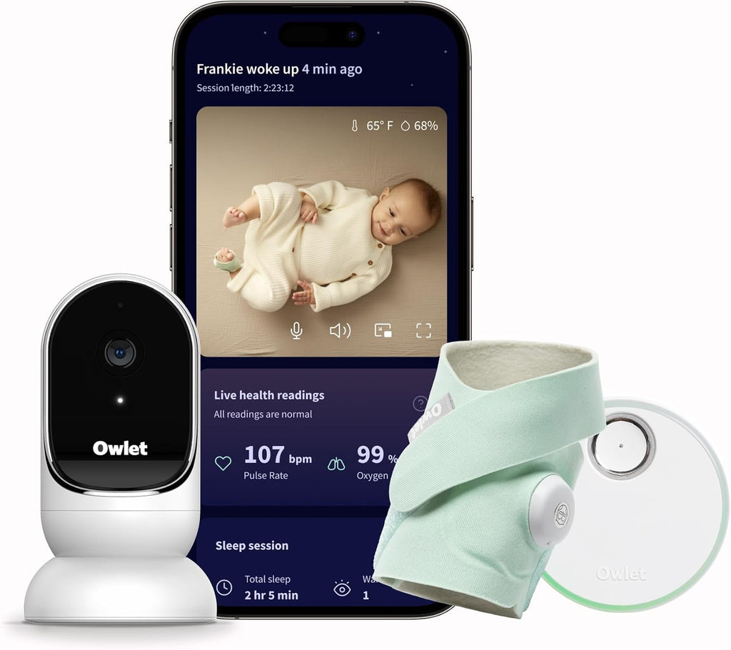 Owlet® Dream Duo (Gen 1) Smart Baby Monitor: FDA-Cleared Dream Sock® Plus Owlet Cam 2 - Tracks & Notifies for Pulse Rate & Oxygen While Viewing Baby in 1080p HD WiFi Video