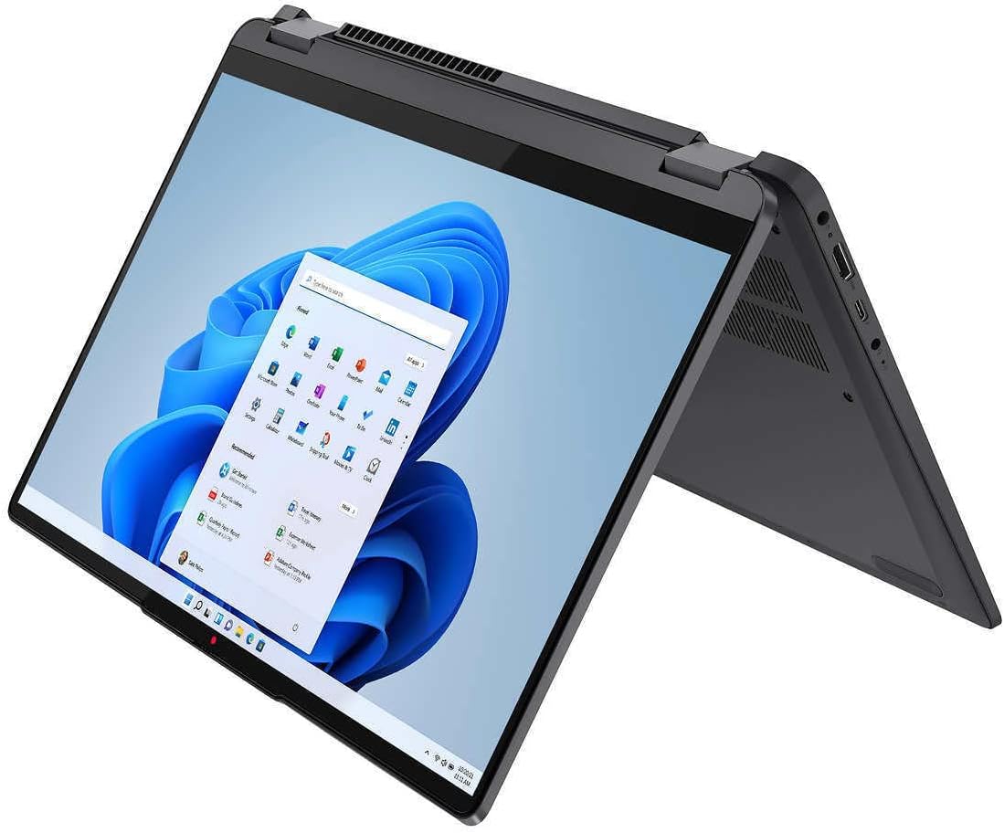 Lenovo IdeaPad Flex 5 2-in-1 Laptop 14' WUXGA IPS Touchscreen 6-Core Intel i3-1215U 8GB LPDDR3 256GB SSD UHD Graphics Thunderbolt 4 Wi-Fi 5 Backlit Keyboard Fingerprint Win11 Home w/ONT 32GB USB