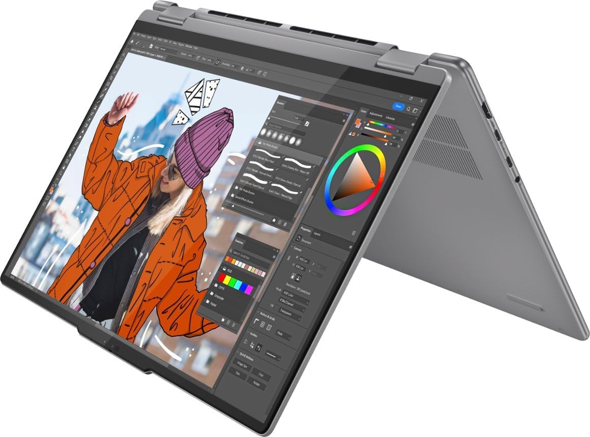 Lenovo Yoga 7 2-in-1 AI PC Laptop | 16' WUXGA Touch | AMD Zen4 8-core Ryzen 7 8840HS (>i7-12700H) | 16GB DDR5 1TB SSD | Backlit Fingerprint Long-Lasting Battery Rapid Charging Win11 w/DLCA Accessory