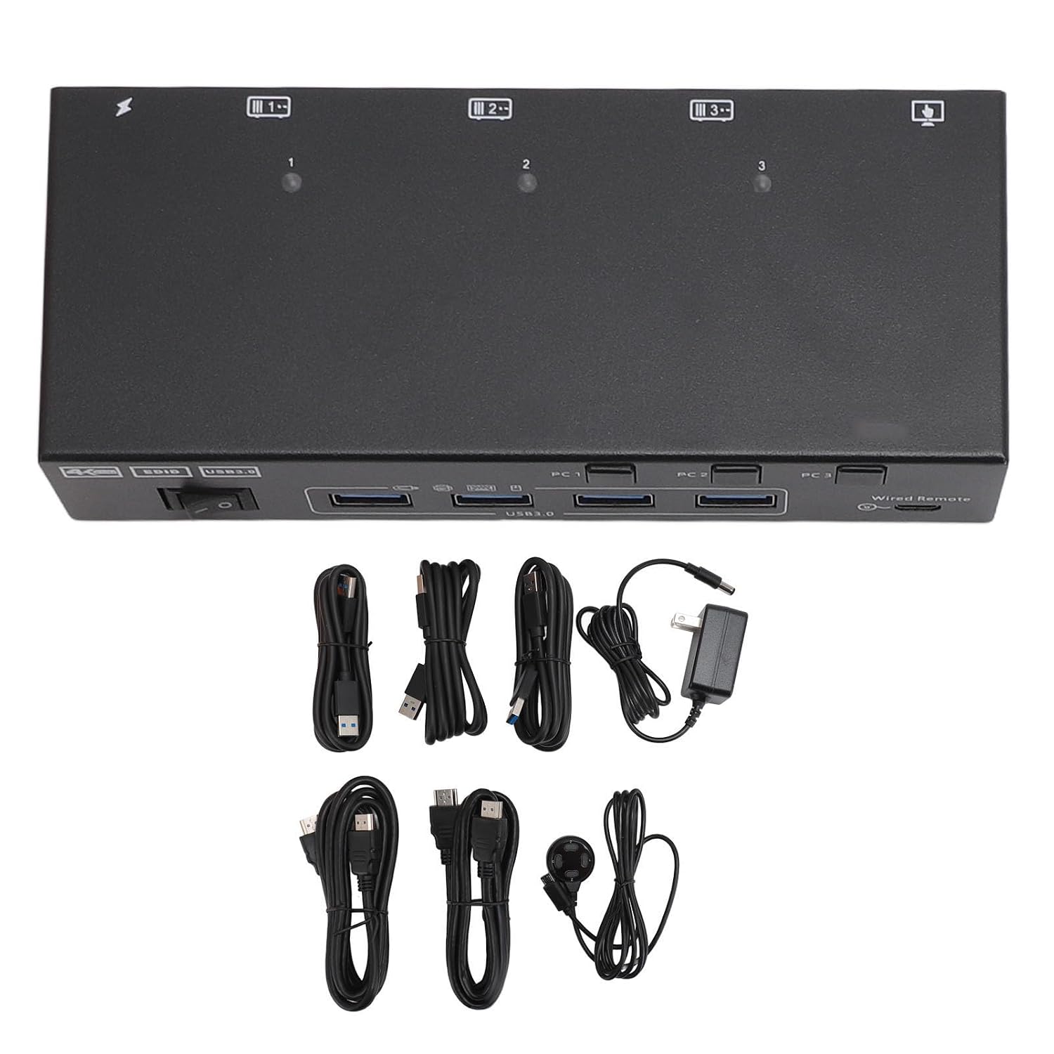 KVM Switch 2 Monitors 3 Computers, Share 4 USB Ports, USB3.0 KVM Switch for Keyboard Mouse Printer Support 4K@60HZ, Dual Monitor Kvm Switcher Support Extended & Duplicate