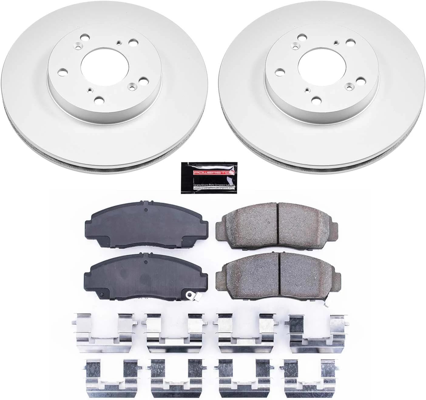 PowerStop Front Brake Kit for Honda Accord 2003-07 - Fully-Coated Disc Rotors with Z17 Ceramic Brake Pads Replacement, CRK2558
