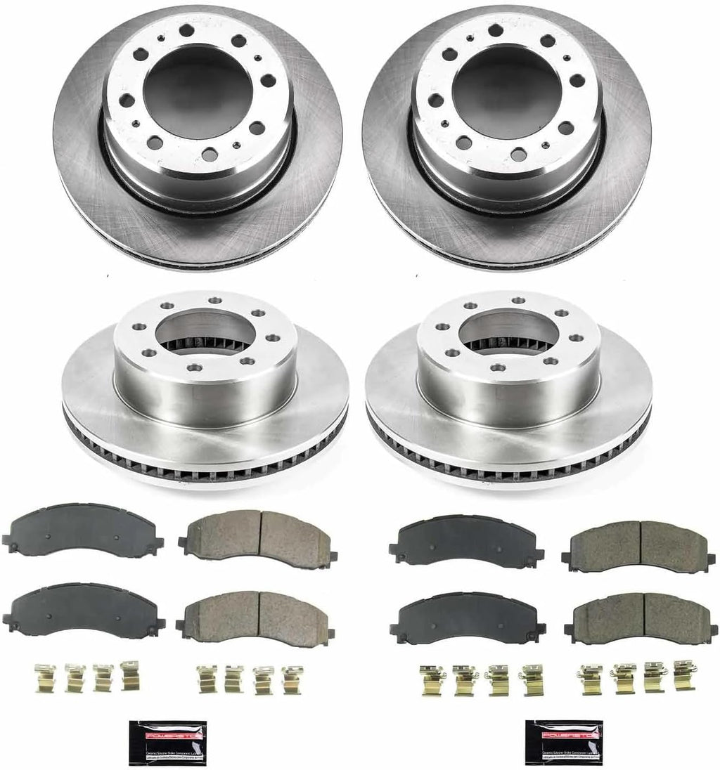PowerStop Front and Rear Brake Kit for Ram 3500 2019-24 - Z17 Ceramic Brake Pads & Disc Rotors Replacement, KOE8639