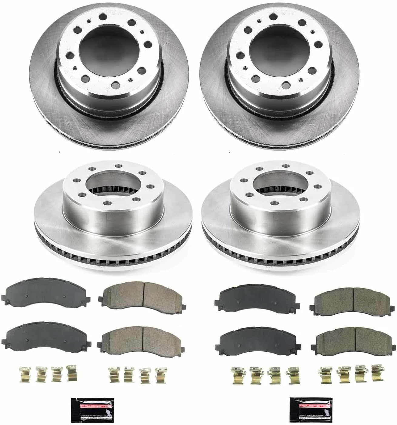 PowerStop Front and Rear Brake Kit for Ram 3500 2019-24 - Z17 Ceramic Brake Pads & Disc Rotors Replacement, KOE8639