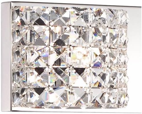 Vienna Full Spectrum Cesenna Modern Wall Light Chrome Silver Metal Hardwired 35 1/2' Wide 4-Light Fixture Mounted Clear Crystal Shades for Bathroom Vanity Mirror House Home Hallway Room Decor