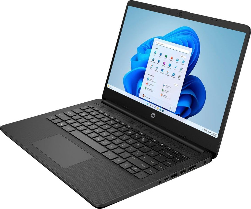 HP 14 Premium HD Portable Laptop Computer Students Business, Quad-Core Intel Celeron Processor, 8GB RAM, 256GB Storage(128GB eMMC+64GB Ghost Manta SD Card), 1 Year Office 365, HDMI, Win 11
