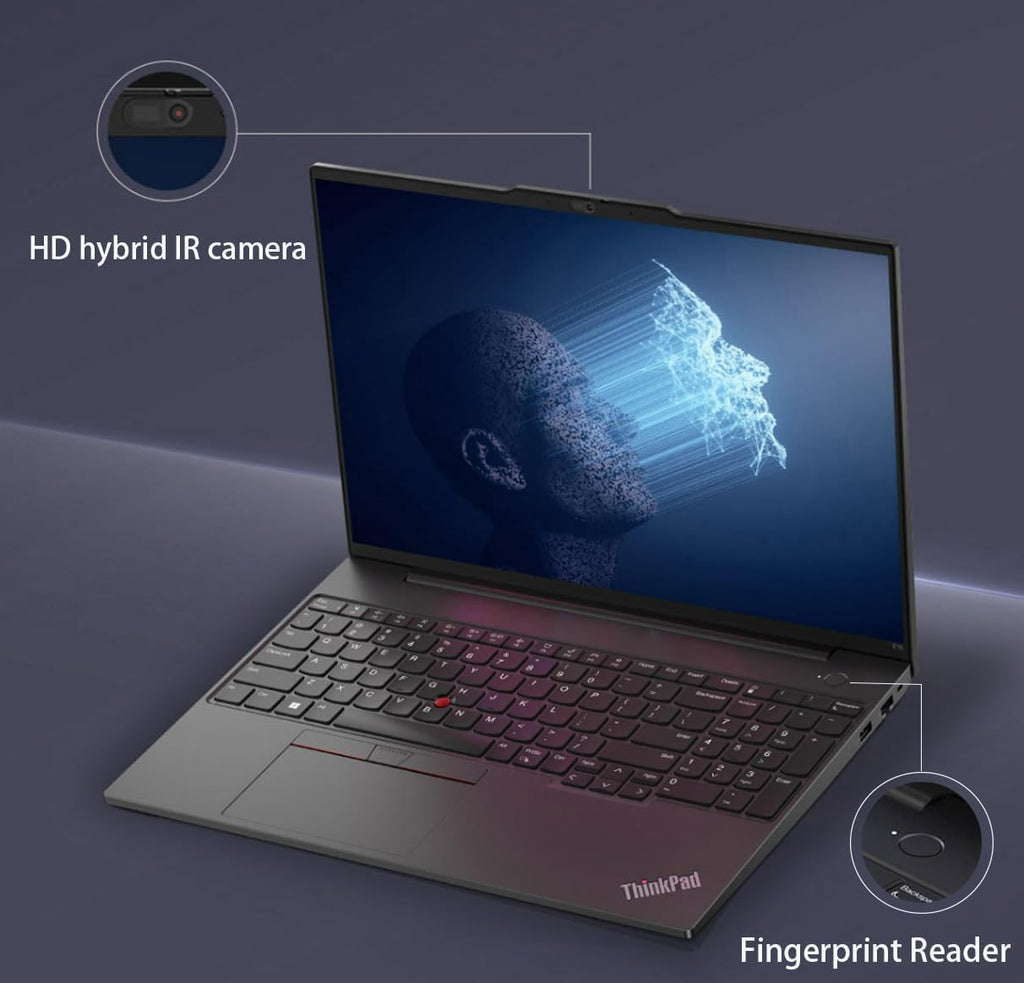 Lenovo ThinkPad E16 Business Laptop (16' FHD+ Touchscreen, Intel 10-Core i5-1335U, 16GB RAM, 512GB SSD), Fingerprint, Backlit Keyboard, FHD Webcam, Thunderbolt 4, Ethernet, Wi-Fi 6, Win 11 Pro, Black