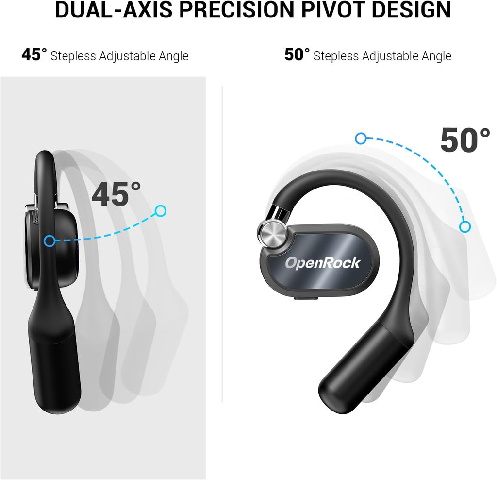 X Open-Ear Headphones, Upgraded Silicone Earhooks, 48Hrs Playtime, Comfort and Fit, IPX5 Waterproof, ENC Microphone, Smart App, Bluetooth 5.3, Wireless Over-Ear Earbuds for Sports, Office
