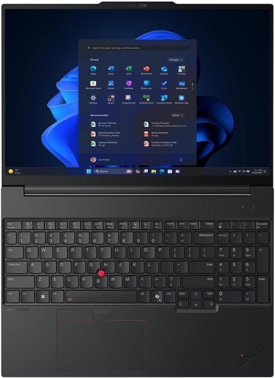 Lenovo ThinkPad E16 Gen 3 AI Business Laptop 16' Touchscreen FHD+ Display (Intel Ultra 5-225U, 16GB DDR5, 1TB PCIe SSD, Backlit KB, FP, WiFi 6E, Bluetooth 5.3, RJ-45, 1080p Webcam, Win 11 Pro)