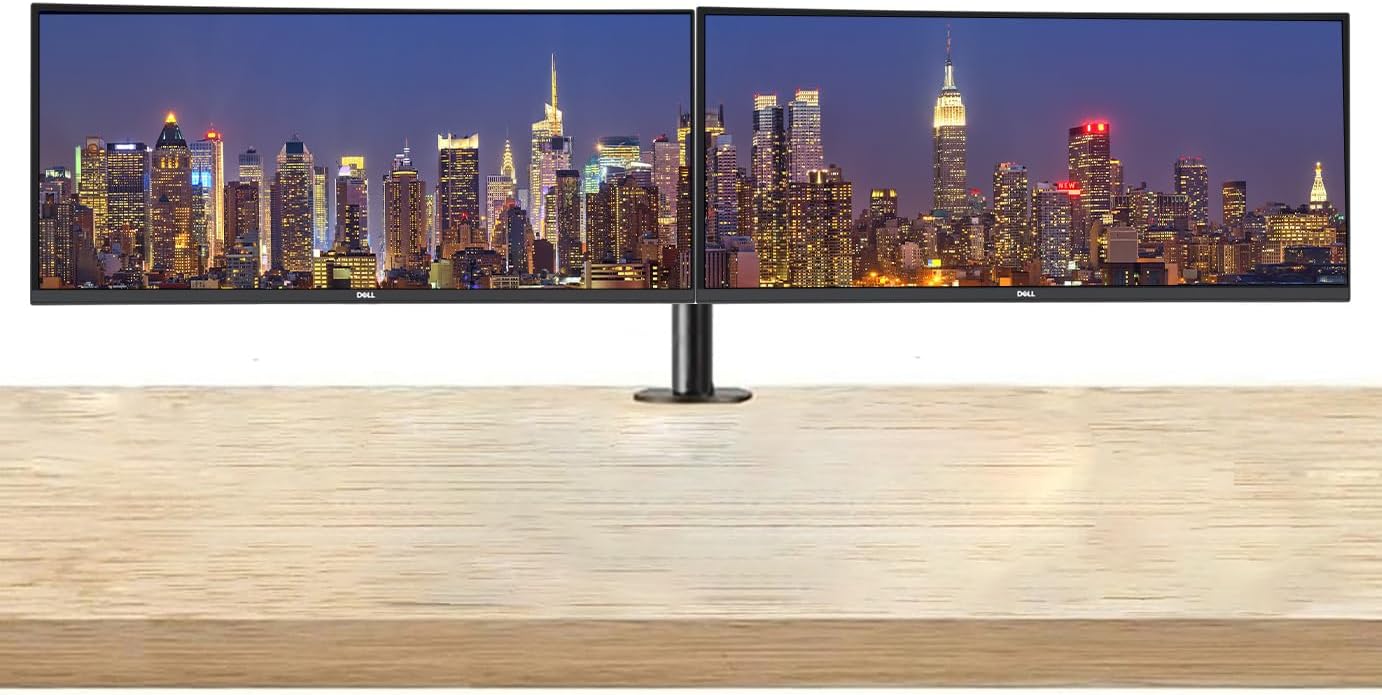 Dell P3424WE Curved 34-inch 1440P WQHD 2K LCD Monitor, 2-Pack Low Blue Light, Full Dock, IPS, HDMI, DisplayPort, USB Hub, USB-C, Ethernet and Desk Mount Dual Monitor Stand (Renewed)